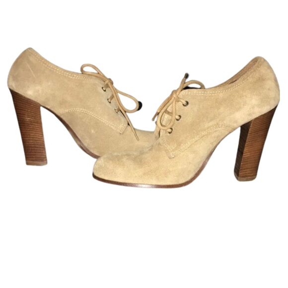 Vintage Y2K Sylvia Bourdin Tan Suede Booties - Never Worn 7.5 - Picture 1 of 14